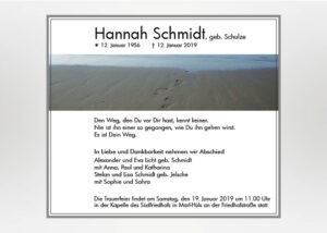 Fußspuren im Sand - Traueranzeige Motiv F-28