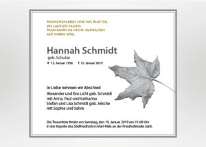 Herbstblatt - Traueranzeige Motiv F-31