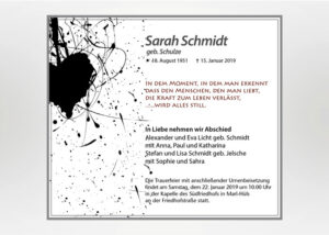 Herz mit Strichen und Punkten - Traueranzeige Motiv S-06