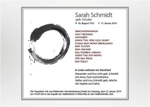 Mit Tusche gezeichneter Kreis - Traueranzeige Motiv S-07