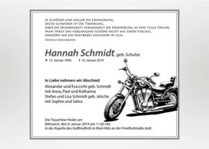 Gezeichnetes Motorrad - Traueranzeige Motiv S-19