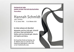 Graues verschlungenes Band - Traueranzeige S-39