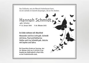 Aufsteigende Schmetterlinge - Traueranzeige Motiv S-42