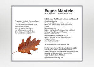 individuelle Traueranzeige