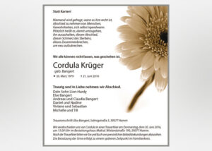 Traueranzeige mit Gerbera - Motiv B-08