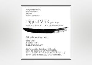 Traueranzeige mit Strich - Motiv S-11