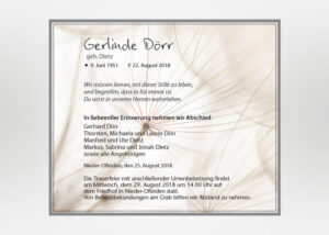 Traueranzeige mit Pusteblume - Motiv B-34