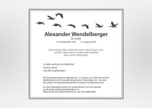 Traueranzeige mit Wildgänsen - Motiv F-26