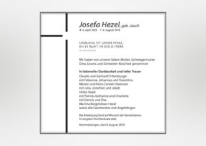 Traueranzeige mit Kreuz - Motiv S-23