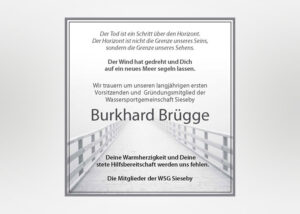 Traueranzeige mit Steg ins Meer - Motiv F-26