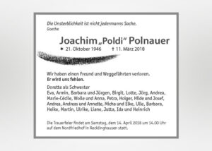 Traueranzeige mit Strich - Motiv S-10