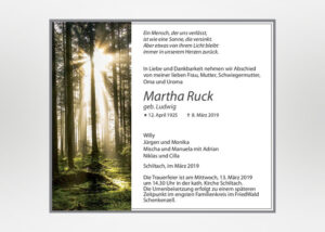 Traueranzeige mit Wald und Sonne - Motiv F-40