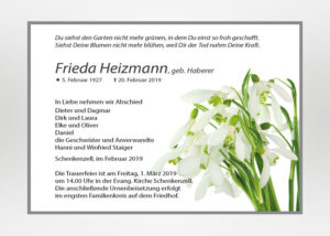 Traueranzeige mit Schneeglöckchen - Motiv B-26