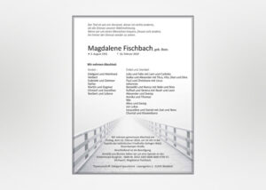 Traueranzeige mit Steg - Motiv F-26