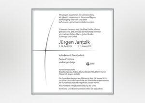 Traueranzeige mit Kreuz - Motiv S-28