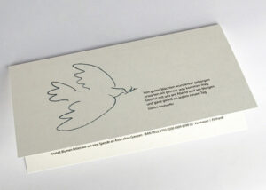 Trauerkarte mit Friedenstaube - individuelles Motiv