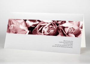 Nahaufnahme von Rosenblüten - Trauerkarte Motiv B-01