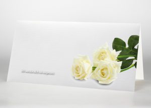 Weiße Rose - Trauerkarte Motiv B-05
