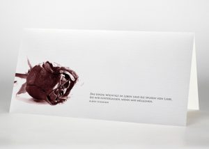 Getrocknete Rote Rose - Trauerkarte Motiv B-06