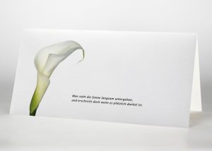 Calla - Trauerkarte Motiv B-17