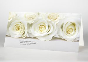 Weiße Rosen - Trauerkarte Motiv B-31
