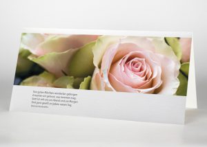Rosafarbene Rosen - Trauerkarte Motiv B-36
