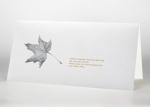 Herbstblatt - Trauerkarte Motiv F-31