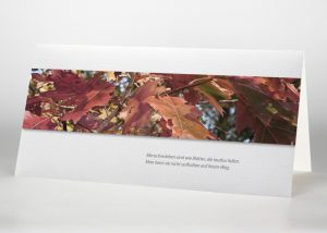 Bunte Herbstblätter - Trauerkarte Motiv F-36