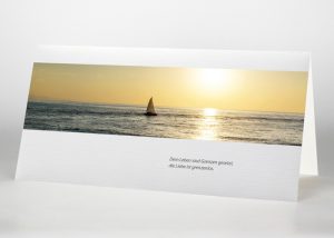 Segelschiff auf dem Meer - Trauerkarte Motiv F-44