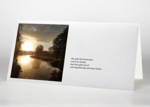 Flussbiegung im Sonnenuntergang - Trauerkarte Motiv F-49