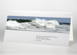 Brechende Welle auf dem Meer - Trauerkarte Motiv F-50