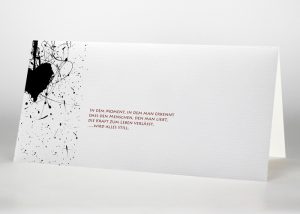 Herz mit Strichen und Punkten - Trauerkarte Motiv S-06