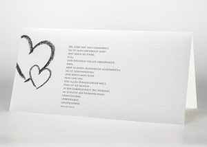 Großes und kleines Herz - Trauerkarte Motiv S-09