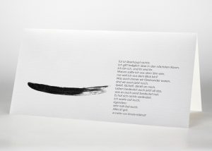 Mit Tusche gezeichneter Strich - Trauerkarte Motiv S-11