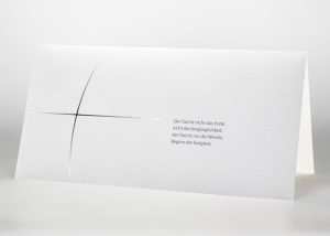 Kreuz aus dünnen Linien - Trauerkarte Motiv S-28