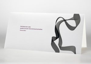 Graues verschlungenes Band - Trauerkarte S-39