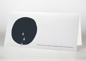 Schwarzer Kreis mit 3 Tränen - Trauerkarte S-41