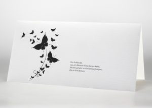 Aufsteigende Schmetterlinge - Trauerkarte Motiv S-42