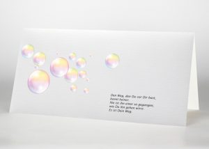 Schillernde Seifenblasen - Trauerkarte Motiv S-44