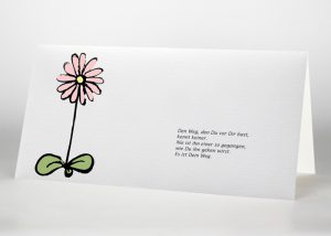 Gezeichnete Blume - Trauerkarte Motiv S-45